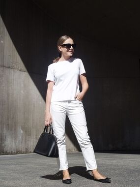 The Row Off White Straight-Leg Pants Size 2